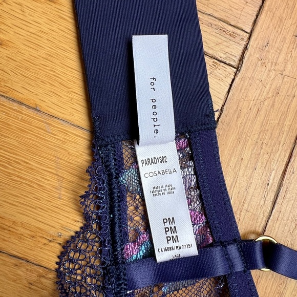 Cosabella Paradiso Triangle Bralette in Navy/Rani Pink, Petite Medium - Picture 6 of 7